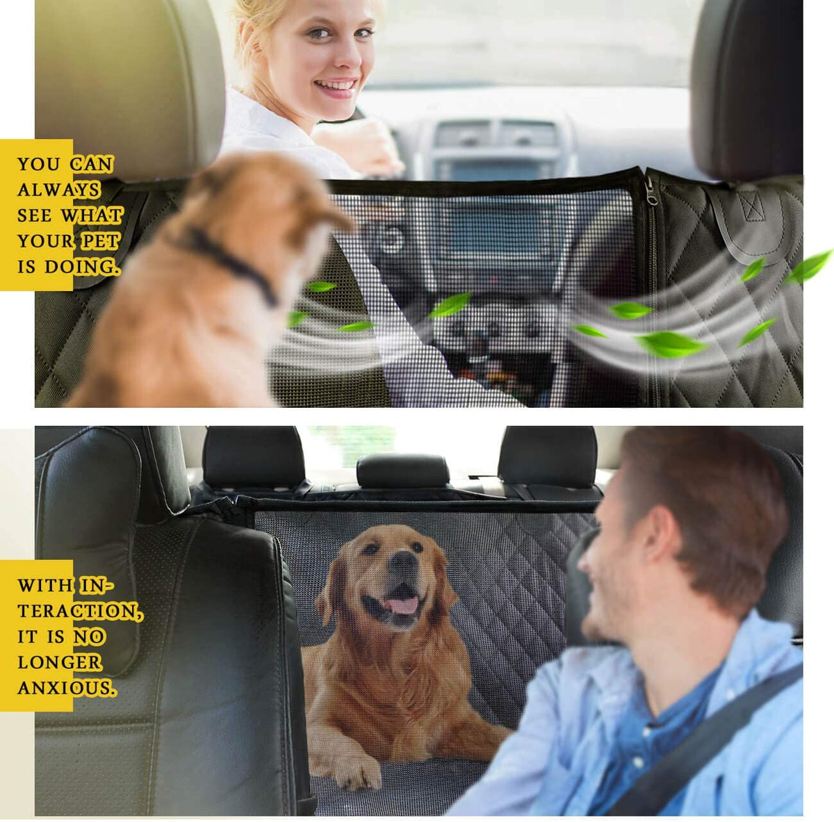 Ultimate Waterproof Dog Car Seat Cover with Mesh Window - Scratch-Resistant Anti-Slip Hammock for Back Seat Protection