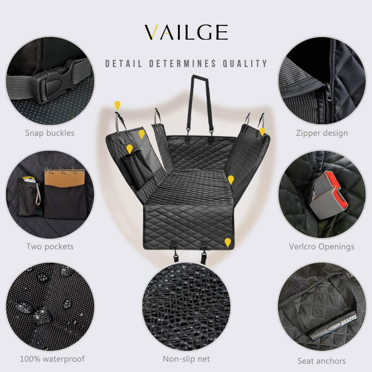 Ultimate Waterproof Dog Car Seat Cover with Mesh Window - Scratch-Resistant Anti-Slip Hammock for Back Seat Protection