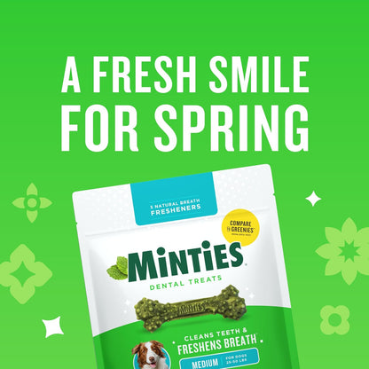 Mint Dental Chews for Dogs, Medium Breeds 25-50 Lbs, 20 Count
