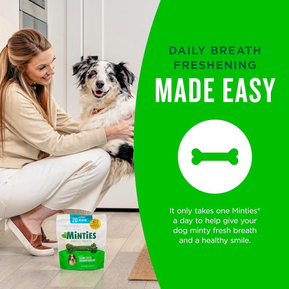 Mint Dental Chews for Dogs, Medium Breeds 25-50 Lbs, 20 Count