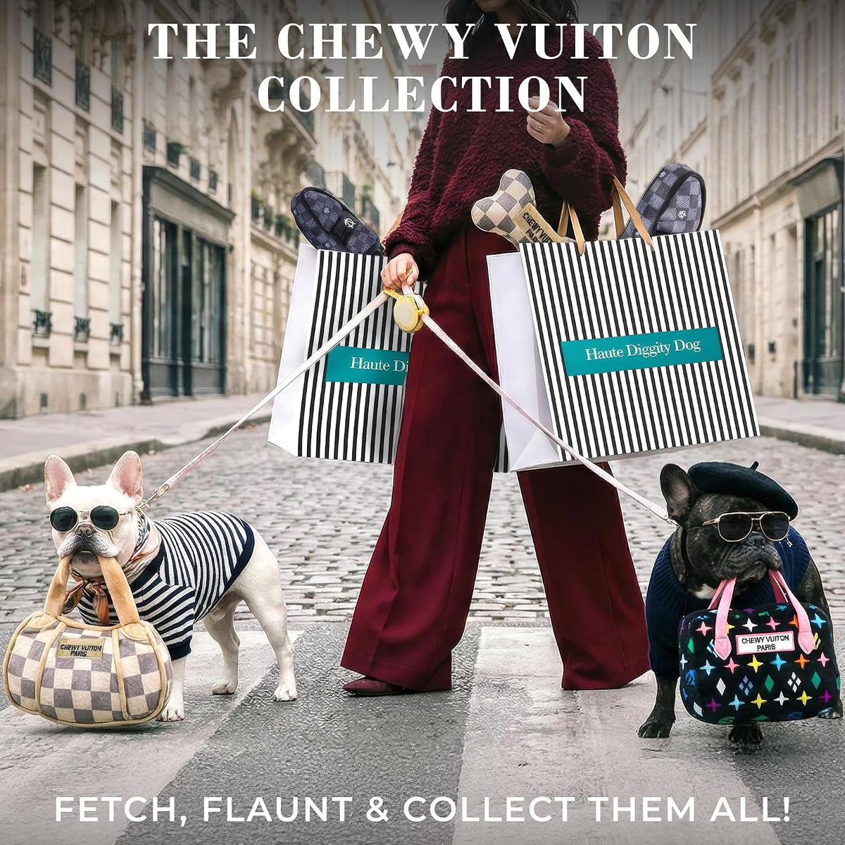 Chewy Vuiton Handbag Plush Dog Toy, Designer Parody Toy