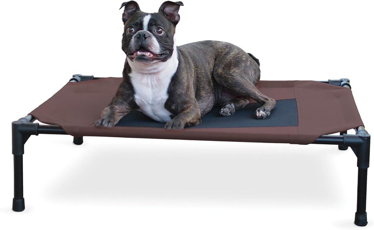 K&H Outdoor Elevated Dog Bed for Small & Medium Pets, Chocolate, 32X25In