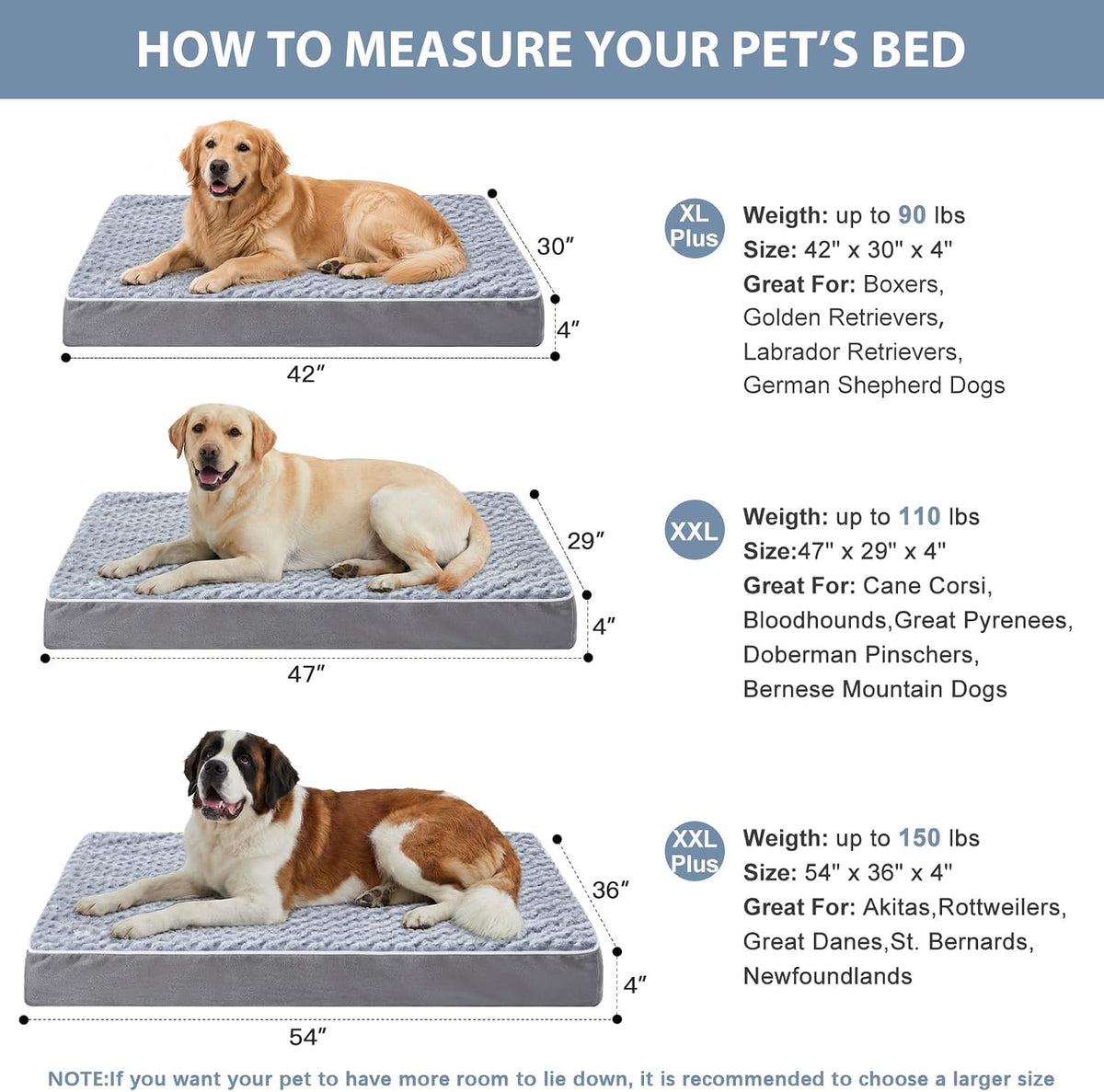Premium Orthopedic XL Dog Bed for Senior Dogs - Washable Grey Comfort