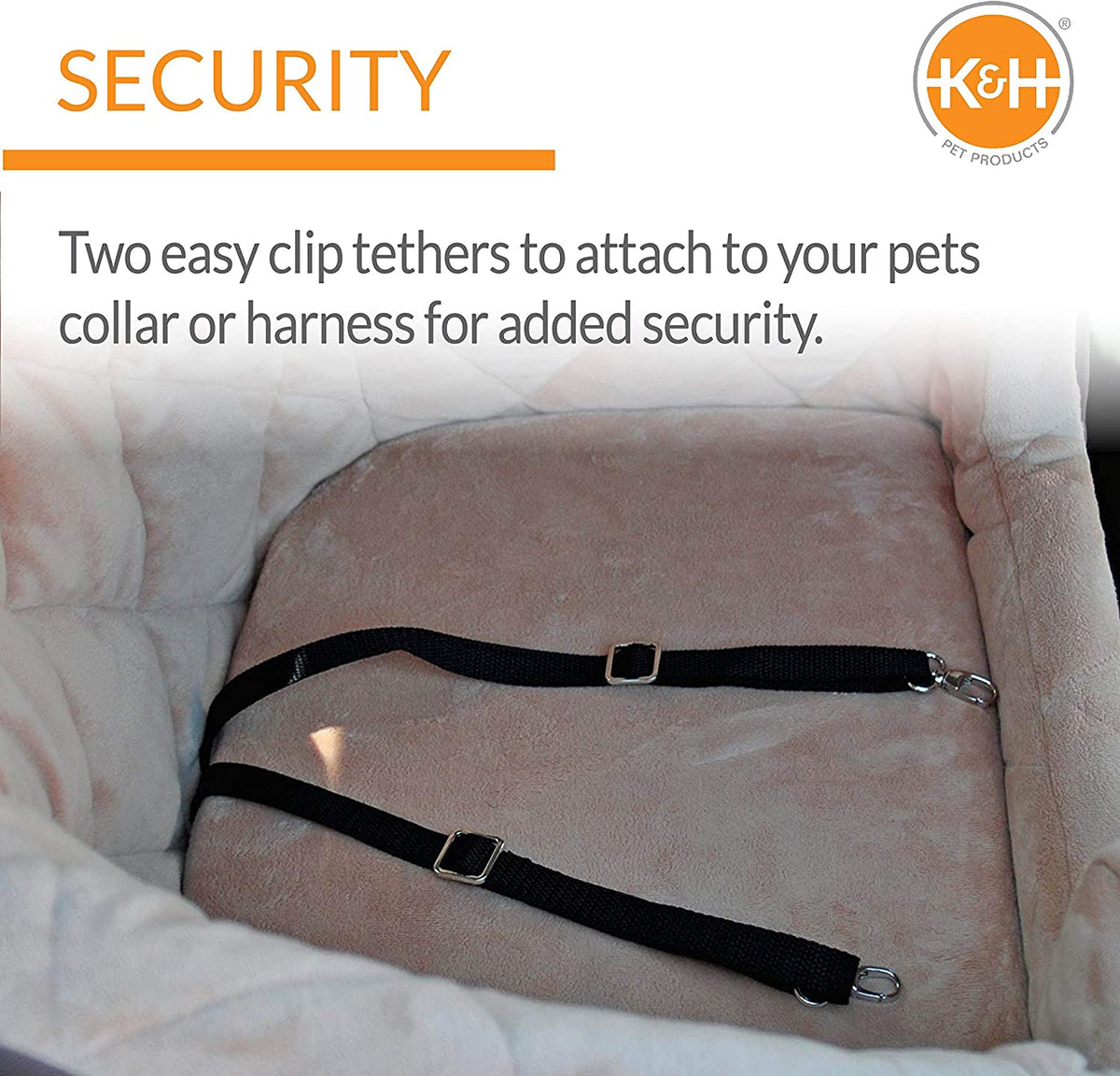K&H Bucket Booster Dog & Cat Car Seat - Cozy Tan Booster for Small Pets