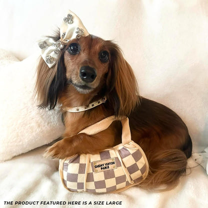Chewy Vuiton Handbag Plush Dog Toy, Designer Parody Toy