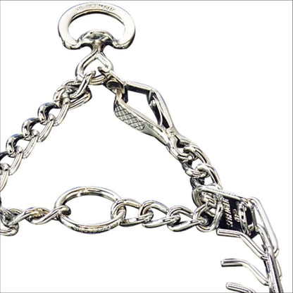 Premium Chrome Plated Steel Dog Training Prong Collar with Quick Release Snap - 23In (58Cm) X 3.2Mm, Fits Neck Sizes Up to 19 Inches
