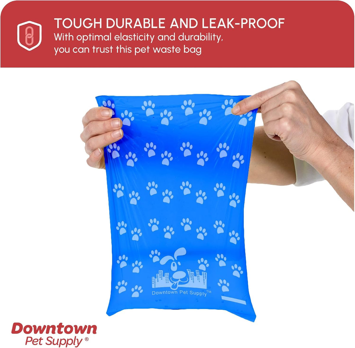 Rainbow Paw Print Poop Bags - 2200 Count with 2 Dispensers, Leak-Proof & Unscented, Convenient Clips for Leashes & Harnesses