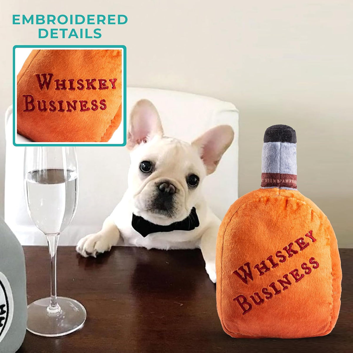 Woofford Reserve Bottle Plush Dog Toy, Drink Parody Toy