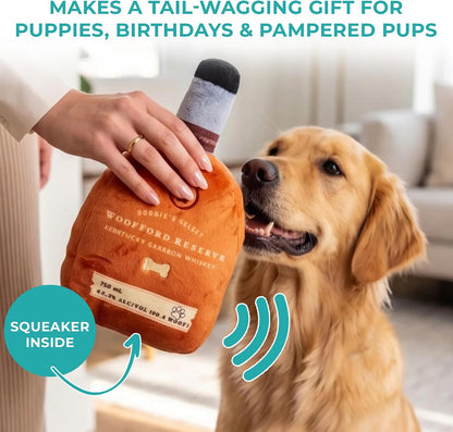 Woofford Reserve Bottle Plush Dog Toy, Drink Parody Toy