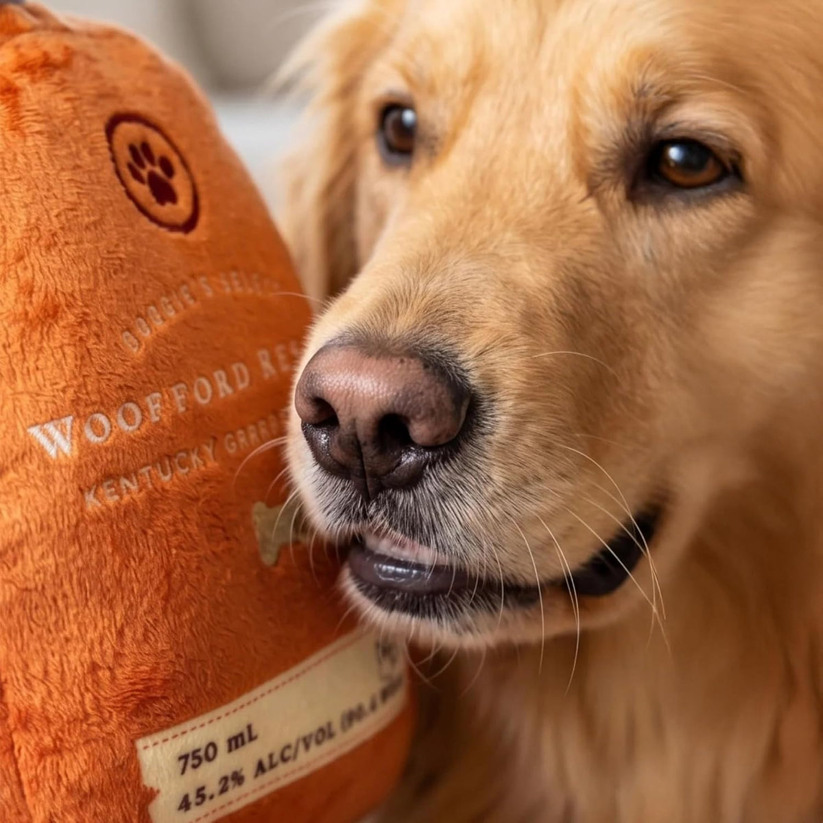Woofford Reserve Bottle Plush Dog Toy, Drink Parody Toy