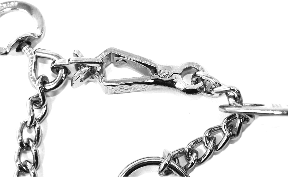 Premium Chrome Plated Steel Dog Training Prong Collar with Quick Release Snap - 23In (58Cm) X 3.2Mm, Fits Neck Sizes Up to 19 Inches