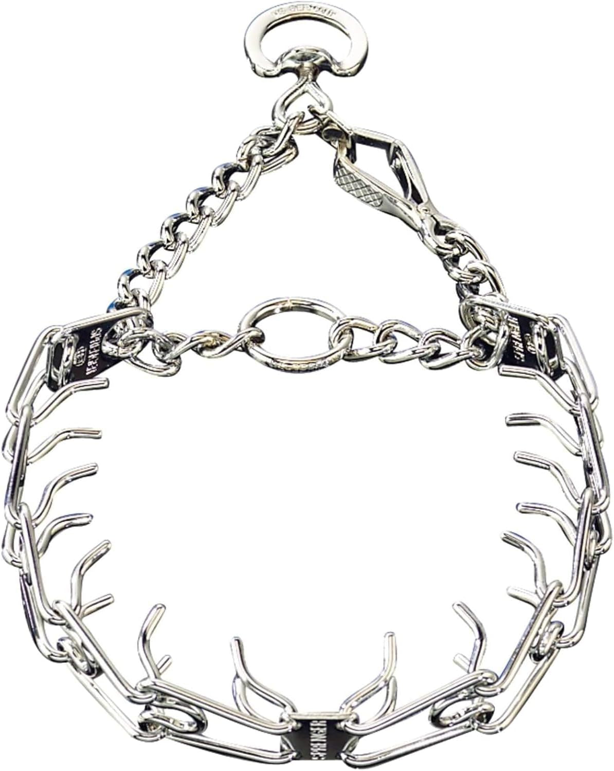 Premium Chrome Plated Steel Dog Training Prong Collar with Quick Release Snap - 23In (58Cm) X 3.2Mm, Fits Neck Sizes Up to 19 Inches