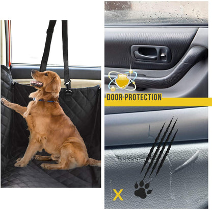 Ultimate Waterproof Dog Car Seat Cover with Mesh Window - Scratch-Resistant Anti-Slip Hammock for Back Seat Protection