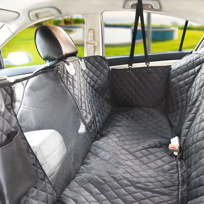 Ultimate Waterproof Dog Car Seat Cover with Mesh Window - Scratch-Resistant Anti-Slip Hammock for Back Seat Protection
