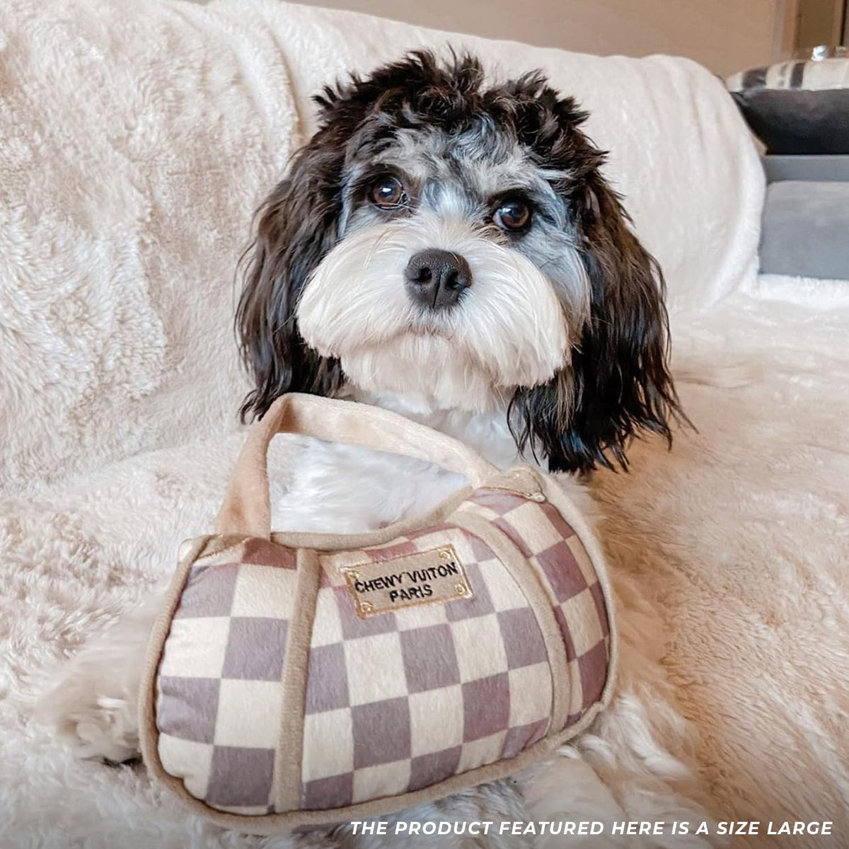 Chewy Vuiton Handbag Plush Dog Toy, Designer Parody Toy