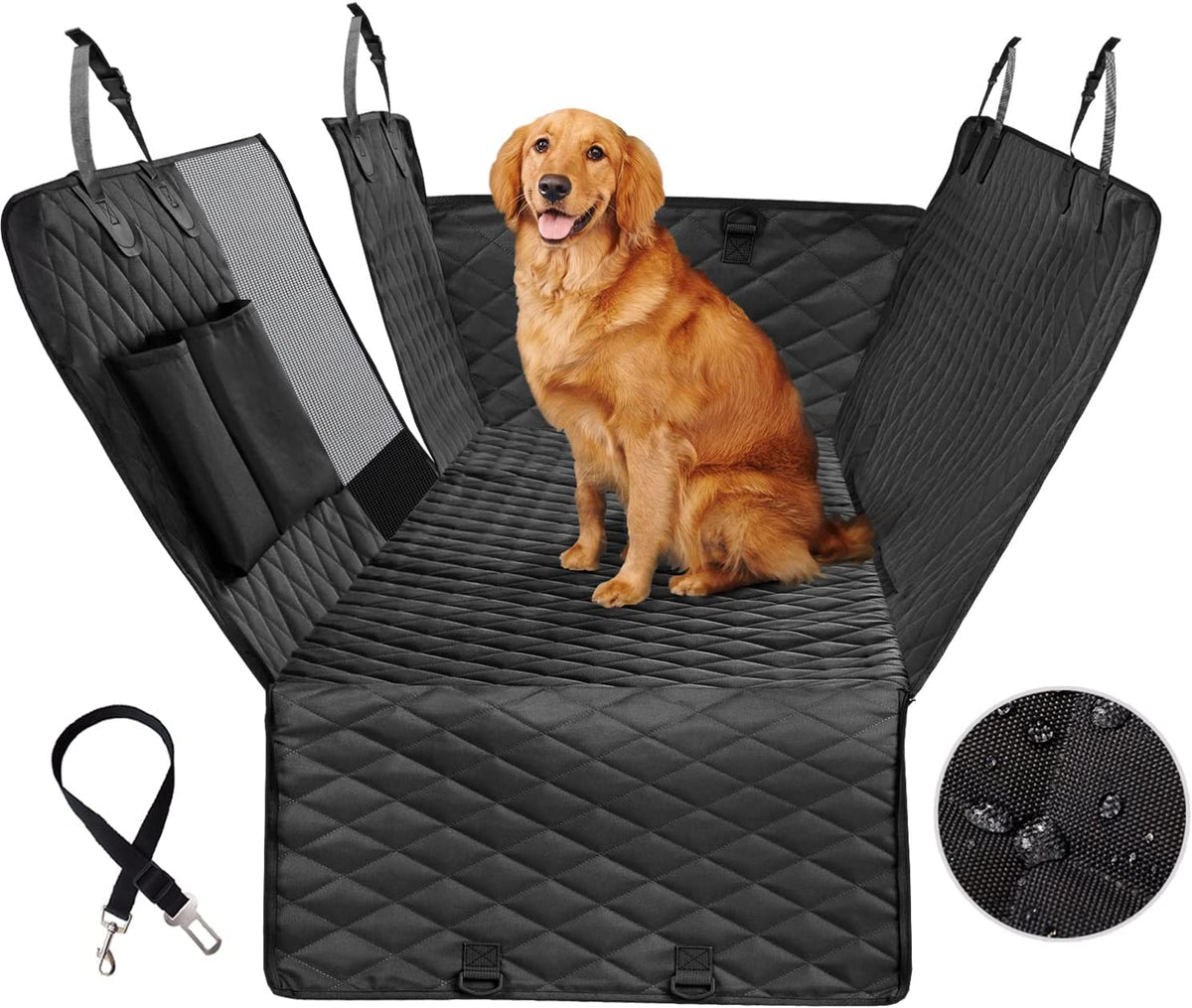 Ultimate Waterproof Dog Car Seat Cover with Mesh Window - Scratch-Resistant Anti-Slip Hammock for Back Seat Protection